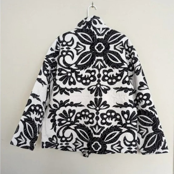Zara QUILTED PRINTED JACKET. Ecru/Black. Size S. New with Tags. - Picture 10 of 12